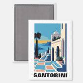Kleurrijke Santorini Griekenland Architectuur Schi Magneet (Voorkant / Achterkant)
