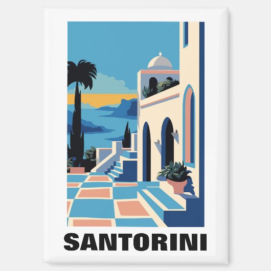 Kleurrijke Santorini Griekenland Architectuur Schi Magneet (Voorkant)