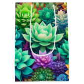  kleurrijke sappige groen Verjaardag Medium Cadeauzakje (Achterkant)