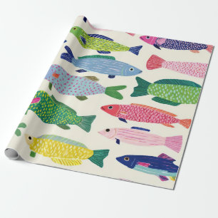 Kleurrijke Sardines Naadloos Patroon (1) Cadeaupapier