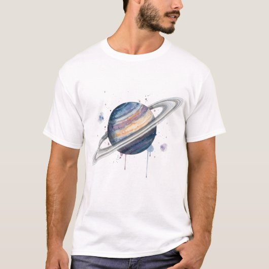 Kleurrijke Saturnus T-shirt (Voorkant)