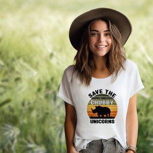 Kleurrijke Save The Chubby Eenhoorns  Sunset T-shirt