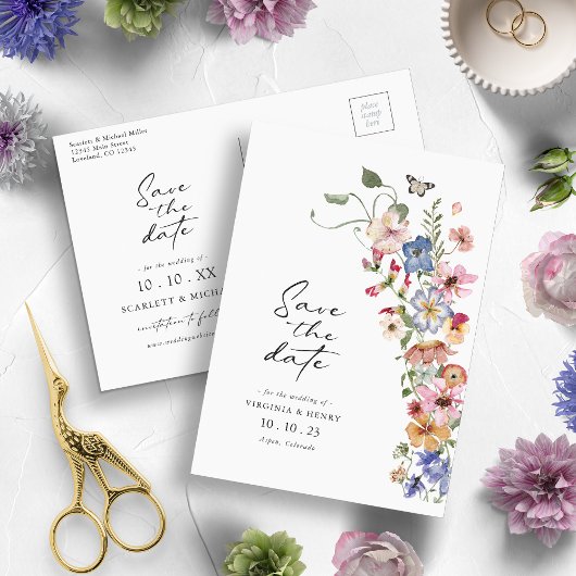 Kleurrijke Save The Date Briefkaart