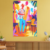 Kleurrijke saxofonist in Fauvistische stijl Canvas Afdruk (Insitu (Woonkamer))