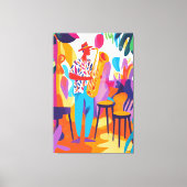 Kleurrijke saxofonist in Fauvistische stijl Canvas Afdruk (Voorkant)