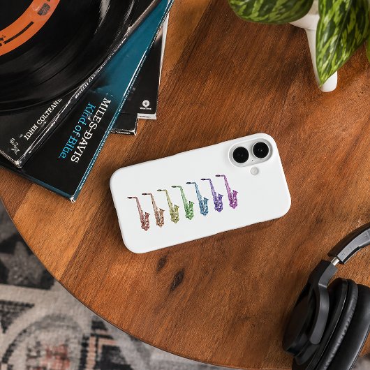 Kleurrijke Saxofoon Regenboog Case-Mate iPhone Case
