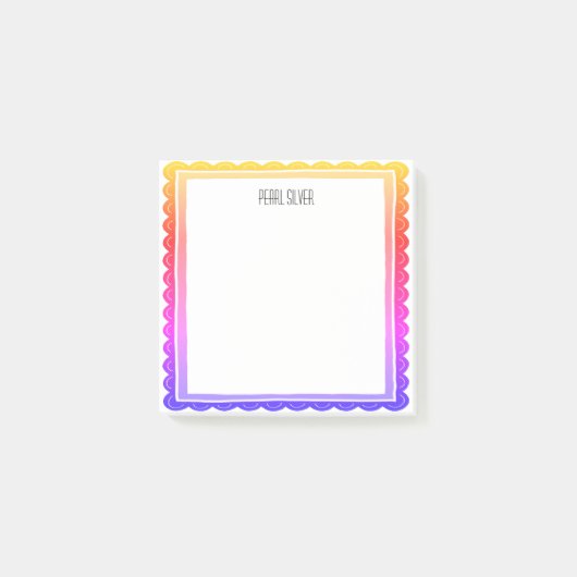 Kleurrijke Scallop CUSTOM Chic Monogram Gepersonal Post-it® Notes (Voorkant)