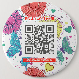 Kleurrijke Scan Me QR Ronde Button 6,0 Cm