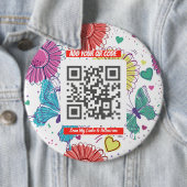 Kleurrijke Scan Me QR Ronde Button 6,0 Cm (In situ)