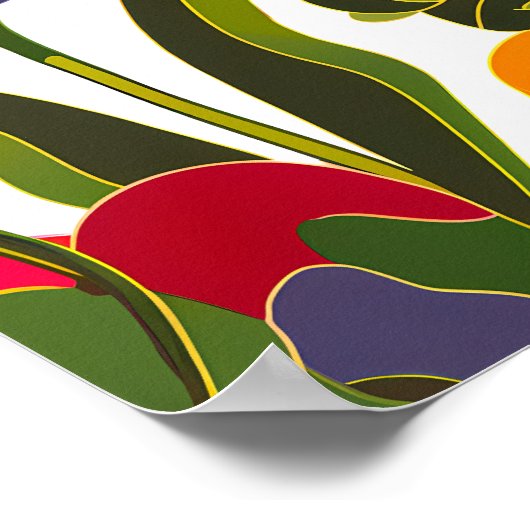 Kleurrijke Scandinavische bloemen laat bloemrijke  Poster (Hoek)