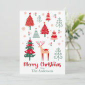 Kleurrijke Scandinavische landschap feestelijke ke Feestdagenkaart (Staand voorkant)