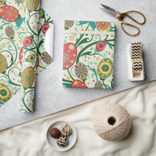 Kleurrijke Scandinavische paaseieren Cadeaupapier