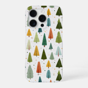 Kleurrijke Scandinavische stijl kerstboom patroon iPhone 16 Pro Hoesje