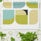 Kleurrijke Scandinavische turkoois geel geometrisc Theedoek (Gevouwen)