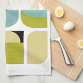 Kleurrijke Scandinavische turkoois geel geometrisc Theedoek (Quarter Fold)