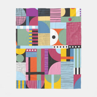 Kleurrijke Scandinavische: vrolijke patroonmix. Fleece Deken