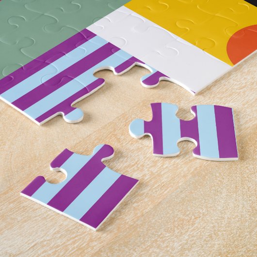 Kleurrijke Scandinavische: vrolijke patroonmix. Legpuzzel (Zijkant)