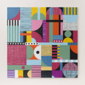 Kleurrijke Scandinavische: vrolijke patroonmix. Legpuzzel (Horizontaal)