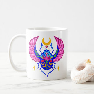 Kleurrijke Scarab volkskunst koffie mok