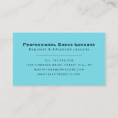 Kleurrijke schaakstukken, schaakclub visitekaartje (Achterkant)