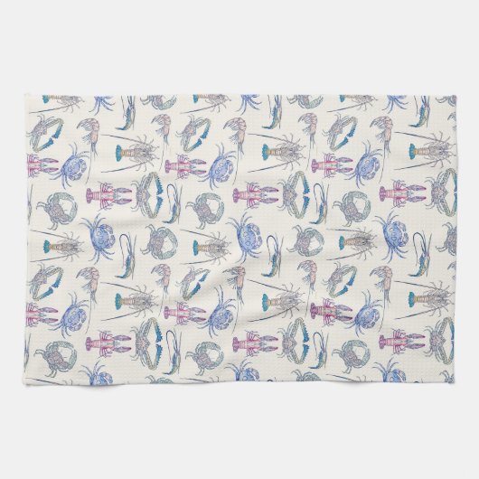 Kleurrijke schaaldierkern esthetisch theedoek (Horizontaal)