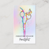 kleurrijke schaar- en vlinderschaar visitekaartje (Voorkant)