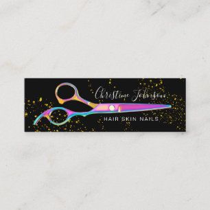 kleurrijke schaar FAUX glitter Mini Visitekaartje