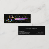 kleurrijke schaar FAUX glitter Mini Visitekaartje (Voorkant / Achterkant)