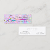 kleurrijke schaar op FAUX glitter pastel Mini Visitekaartje (Voorkant / Achterkant)