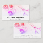 Kleurrijke Schaar Tape Thread Seamstress Visitekaartje (Voorkant / Achterkant)