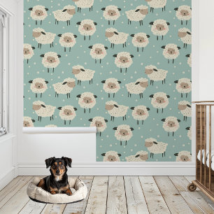 Kleurrijke Schapen Kinderkamer Behang