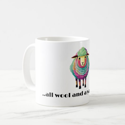 Kleurrijke schapenillustratie koffiemok (Voorkant links)
