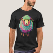 Kleurrijke schapenillustratie t-shirt (Voorkant)