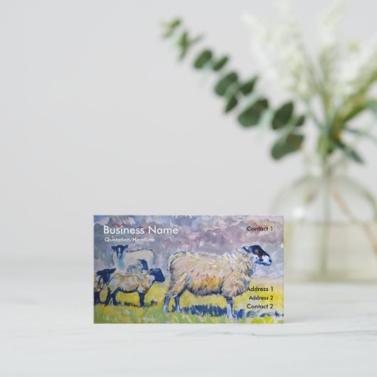 Kleurrijke schapenlammeren en Visitekaartjes van C (Staand voorkant)