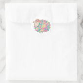 Kleurrijke schapensticker ronde sticker (Tas)