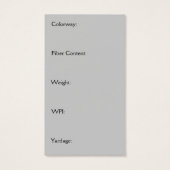 Kleurrijke Schapenvezel Kunstenaar Hangtag Visitekaartjes (Achterkant)