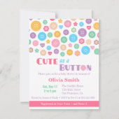 Kleurrijke Schattige als een Button Baby Shower Ui Kaart (Voorkant)