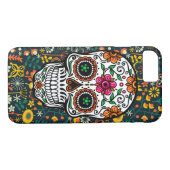Kleurrijke schattige bloemsuiker schedel Case-Mate iPhone case (Achterkant (Horizontaal))