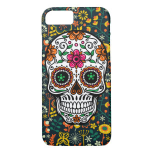 Kleurrijke schattige bloemsuiker schedel Case-Mate iPhone case