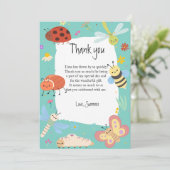 Kleurrijke Schattige Bugs Kids Verjaardag Bedankkaart (Staand voorkant)