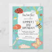 Kleurrijke Schattige Bugs Kids Verjaardag Kaart (Voorkant)