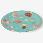 Kleurrijke Schattige Bugs Kids Verjaardag Papieren Bordje (Gekanteld)