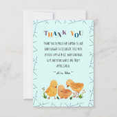 Kleurrijke Schattige Chicken Family Boy Baby showe Bedankkaart (Voorkant)