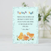 Kleurrijke Schattige Chicken Family Boy Baby showe Bedankkaart (Staand voorkant)