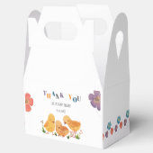 Kleurrijke Schattige Chicken Family Floral Dank u Bedankdoosjes (Geopend)