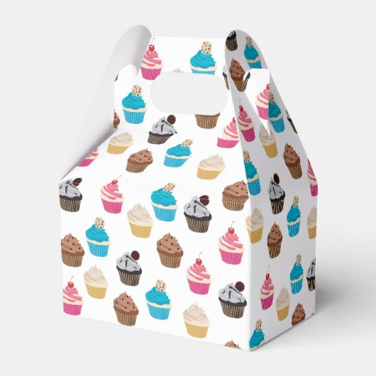 Kleurrijke schattige cupcakes patroon bedankdoosjes (Achterkant)