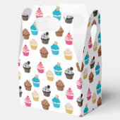 Kleurrijke schattige cupcakes patroon bedankdoosjes (Geopend)