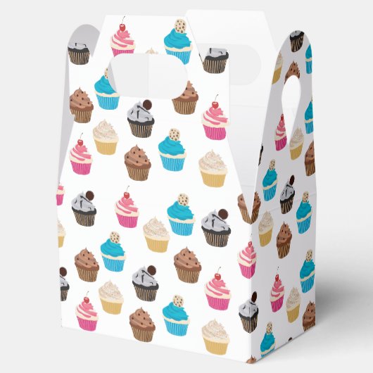 Kleurrijke schattige cupcakes patroon bedankdoosjes (Geopend)