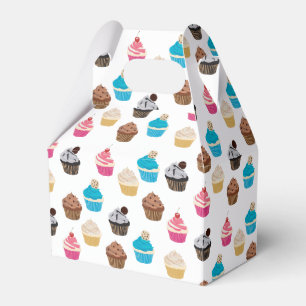 Kleurrijke schattige cupcakes patroon bedankdoosjes