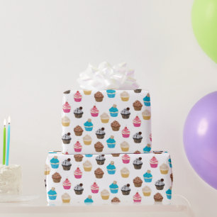 Kleurrijke schattige cupcakes patroon cadeaupapier